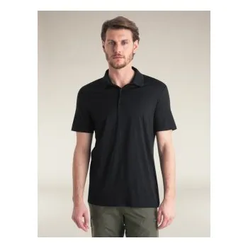 Icebreaker Mens Merino 150 Tech Lite III SS Polo BLACK