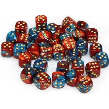 Příslušenství k deskovým hrám Sada 36 kostek 12mm D6 - Red-Teal / Gold Chessex Gemini