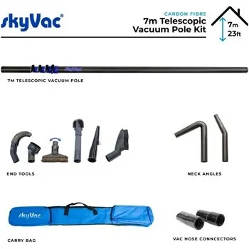 Tyč k vysavači Teleskopická sací trubka SkyVac 44 mm — sada 7 m (karbon)