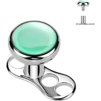 Piercing Šperky4U Kompletní microdermal piercing TITAN, zelený onyx - MD048
