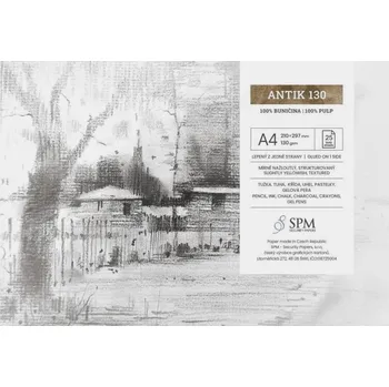 Blok Antik - blok, 130g. / 25 listů A4 krémová 80-149 rastrový do A4 Štětí