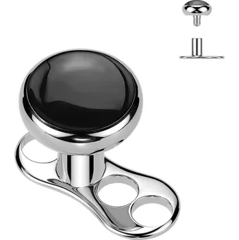 Piercing Šperky4U Kompletní microdermal piercing TITAN, černý onyx - MD047