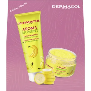 Kosmetická sada Dermacol Aroma Moment Dermacol Aroma Moment Bahamas Banana lahodný sprchový gel 250 ml + Dermacol Aroma Moment Bahamas Banana tělový peeling 200 ml kosmetická sada