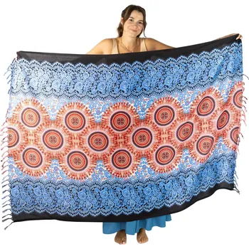 Šátek Sarong / pareo / plážový šátek s mandalami Natori Blue, Sittar.cz
