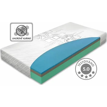 Matrace Středně tvrdá matrace CARBONIA s uhlíkovým vláknem, 20cm, 200x200cm, 140kg