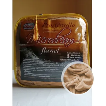 Prostěradlo 1L - Mikroplyšové prostěradlo Microdream Flanel - 90/200 - Tmavě béžová - 90x200 cm