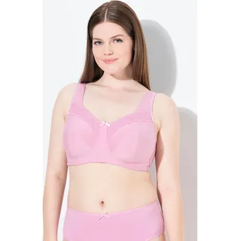 Podprsenka Ulla Popken, Plus size Odlehčující podprsenka, bez kostic, květy / srdíčková krajka, košíčky C-F pro plnoštíhlé nadměrná velikost, 841503802-1110, růžový, 85E, Nadměrné velikosti, Plus size oblečení, Oblečení pro boubelky, Oblečení pro baculky, Oblečení p