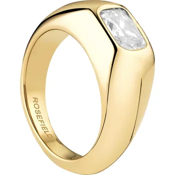 Prsten Rosefield Pozlacený prsten z oceli se zirkonem Octagon JROZ 48 mm + 2 měsíce na vrácení zboží