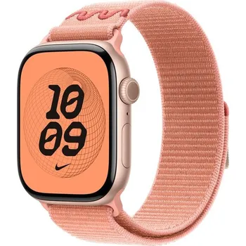 Chytré hodinky Apple Watch 49/46/45/44mm Alpenglow Pink provlékací sportovní řemínek Nike