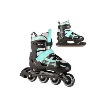 Kolečkové brusle Brusle NILS Extreme NH18366A 2v1 černo-zelené