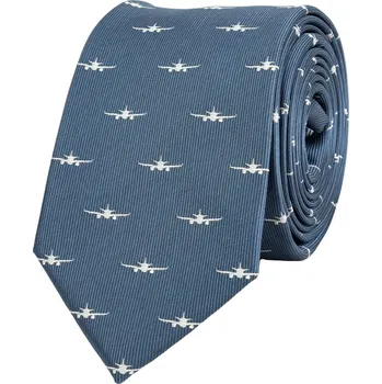 Kravata Bubibubi Modrošedá kravata s letadly
