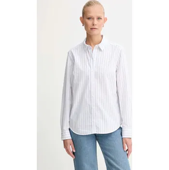 Dámská košile Bavlněná košile Levi's dámská, bílá barva, regular, s klasickým límcem, 34574 34574.0064 00A, vel. M