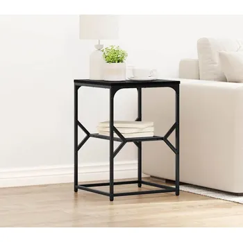 Noční stolek vidaXL Boční stůl Černý dub 41 x 40 x 60 cm Inženýrské dřevo a ocel [868237]