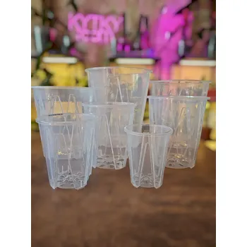 Květináč Hluboký průhledný květináč s bočními vzduchovými otvory