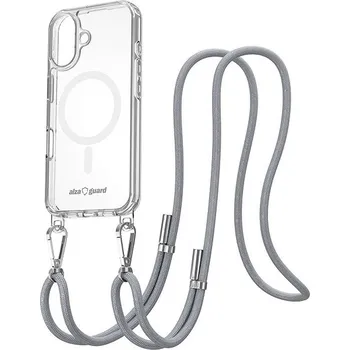 Pouzdro na mobilní telefon AlzaGuard Luxe Detach Lanyard Case Compatible with MagSafe pro iPhone 17 Pro Max šedý