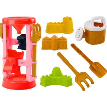 Pískoviště Mamido Sada hraček na písek mlýnek, formičky, hrady a konev růžová