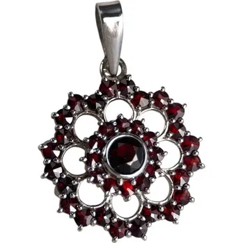 Přívěsek RSG GRETA, stříbrný přívěsek s granátem, Ag 925