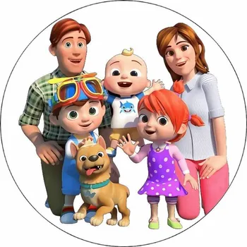 Jedlá dekorace na dort Jedlý papír Cocomelon rodina 19,5 cm