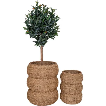 House Nordic Sada 2 kulatých košů, mořská tráva, přírodní, Sarbas