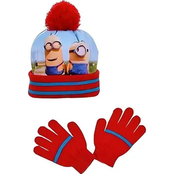 Pokrývka hlavy Mimoni - set zimní čepice a rukavice 4114, vel. 52