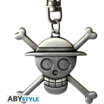 3D Klíčenka Abysse Corp One Piece - Skull Luffy Šedá