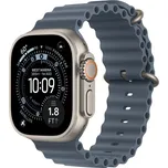 Apple Watch 49/46/45/44mm ocelově modrý Oceánský řemínek přírodní titan