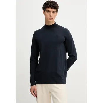 Bavlněné tričko s dlouhým rukávem Karl Lagerfeld tmavomodrá barva, 554226.755022 59X, vel. XL