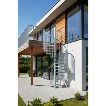 Venkovní schody Minka Rondo Zink Smart 160, modulové pozinkované schodiště