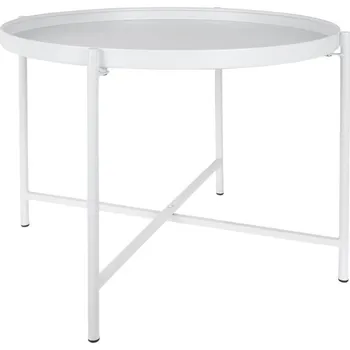 Konferenční stolek Bílý kovový kulatý konferenční stolek ø 50 cm Meseta – Leitmotiv ID_1815476