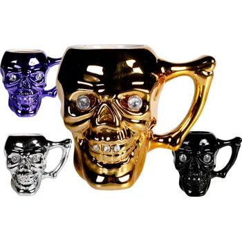 OOTB Hrnek lebka s drahokamy, mix barev 10x12cm - 4029811273652