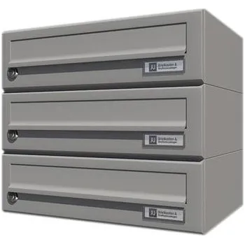 Poštovní schránka JU systém domovních schránek 3dílný, 375 x 330 x 280 mm, ocel šedá RAL 9007