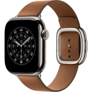 Chytré hodinky Apple Watch 42/41/40/38mm karamelový řemínek s moderní přezkou malý