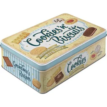 Dóza na potraviny Postershop Plechová dóza plochá - Cookies 'n' Biscuits 2,5l