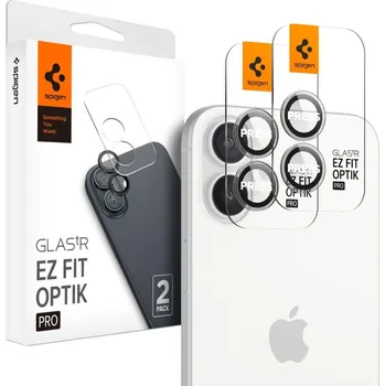 Telefonní příslušenství Ochranné sklo na čočku fotoaparátu SPIGEN OPTIK PRO GLAS.TR ”EZ FIT” CAMERA PROTECTOR 2-PACK IPHONE 16 / 16 PLUS CRYSTAL CLEAR