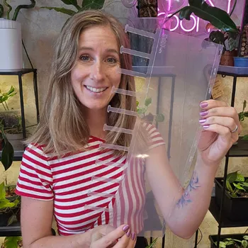 Mechová opora průhledná s předním plněním s mechem a zip páskou