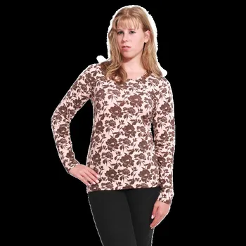 Pánské tričko Tričko dlouhý rukáv BARUTA meruňkový melír XL