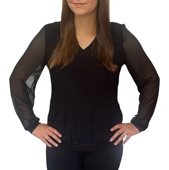 Dámská halenka Halenka Sofistik černá s průhlednými rukávy velikosti Sofistik: 50