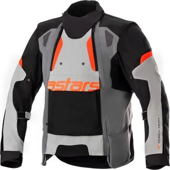 Moto bunda bunda HALO DRYSTAR, ALPINESTARS (světle šedá/tmavě šedá/černá/červená fluo) 2023