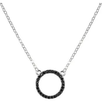 Náhrdelník Agato Stříbrný náhrdelník s černými zirkony Kroužek AGT-N004BK (Ag925/1000, 2,33 g)