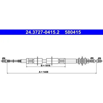 Brzdový systém Tažné lanko, parkovací brzda ATE 24.3727-0415.2