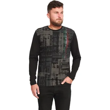 Pánské tričko Tričko dlouhý rukáv BRUSEL černá M