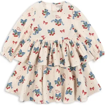 Dámské šaty Dívčí šaty Konges Sløjd ELIN DRESS GOTS béžová barva, mini, KS103794 KS103794.9BYA 01X, vel. 86