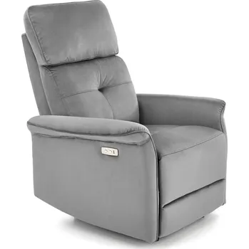 Křeslo Relaxační křeslo SEMIR s elektrickým polohováním — látka, šedá