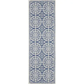 Hans Home Běhoun Twin Supreme 104130 Blue/Cream – na ven i na doma - 80x250 - doprava zdarma