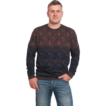 Pánská mikina Mikina BOLEK hnědý melír L