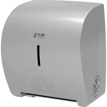 Zásobník na papírové ručníky Clar systems Zásobník Autocut na papírové ručníky v roli, šedý