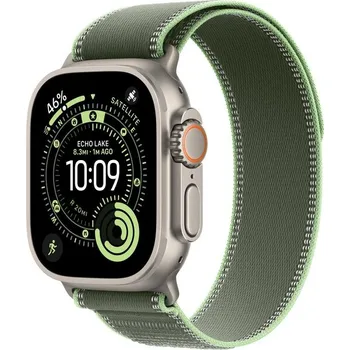 Chytré hodinky Apple Watch 49/46/45/44mm zelený/neonový Trailový tah S/M přírodní titan