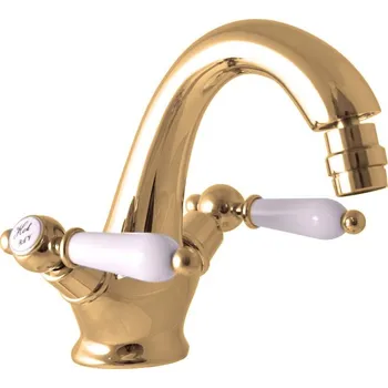 MORAVA RETRO - Bidetová baterie s výpustí, Zlatá lesklá MK543.0KZ, RAV Slezák Barva: ZLATÁ - lesklá, Rozměr: 1/2"