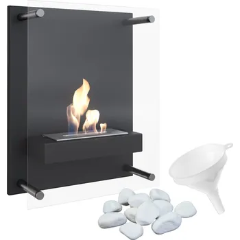 Nástěnný krb na bioethanol GLASS TÜV s prosklením sada GLASS/ZESTAWY