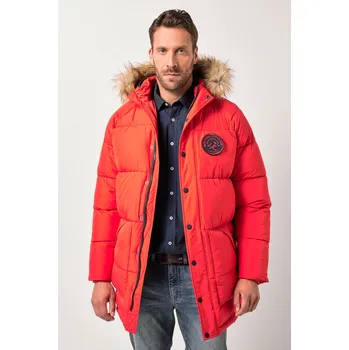 Dámský kabát JP1880, Plus size Prošívaná parka JP1880, kapuce, umělá kožešina, nášivky, do 8XL pro plnoštíhlé nadměrná velikost, 841542528-1455, červený, 6XL, Plus size oblečení, Oblečení pro vysoké muže, Nadměrné velikosti, Oblečení pro plnoštíhlé.